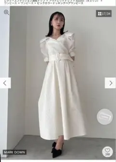 dazzlin ビックカラードッキングベアワンピース　アイボリー　M