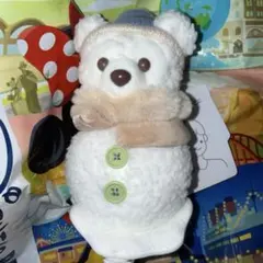 新品　ダッフィー 肩のせぬいぐるみ　シークレットオブスノーウィーデイ　雪だるま