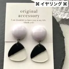 春にぴったり♡♡きれい色×黒クリア ネジバネ式イヤリング ハンドメイド