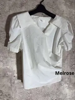 ☘️melrose 半袖 カシュクール ブラウス ビッグカラー パフスリーブのサムネイル