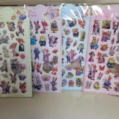 ズートピア　新作入荷 ポップシール 4シートセット