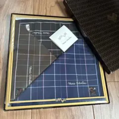 Mario Valentino チェック柄ハンカチ 3枚セット　ネイビー　黒　茶