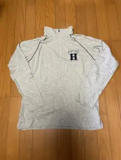 ★まとめ買いが熱い★⑯【Tommy Hilfiger】ハーフジップロンT グレー