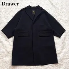 ドゥロワー　チェスター　リバーコート　テーラードコート　ネイビー　38サイズ