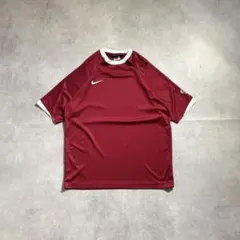 古着 00s NIKE リンガー Tシャツ ゲームシャツ サテン レッド 短丈