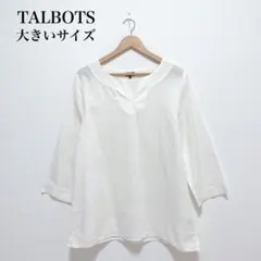 TALBOTS コットンリネンブラウス キーネック 大きいサイズ 綿麻 春夏のサムネイル