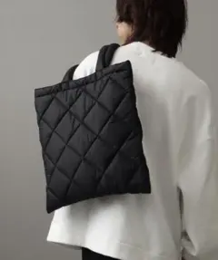 ブラックキルティングトートバッグ