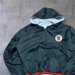 80s ヴィンテージUSA製DeLONGアノラックパーカーLブラック短丈