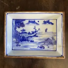 骨董　古伊万里　九谷　瀬戸　縦縞紋　松笠　麦わら　角福　平皿　膾皿　５客 cf8a93cb56869a5a4b87709ae1ca8d