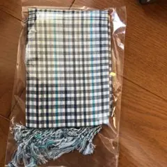 新品★ストール★マフラー★チェック★青水色ストライプ