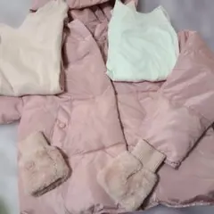 今だけ価格豪華ピンクセット！早い者勝ち！ダウンロンティ手袋L～LL数回使用のみ！