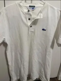 ラコステ ヘンリーネックTシャツ SHIPS 別注 コラボ 青ワニホワイト
