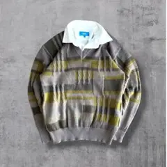 VINTAGE　日本製　ニット　Vネック　ウール　 レトロ　ノームコア　モード