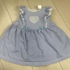 マザウェイズ 83cm トップス ブラウス ストライプ フリル リボン 美品のサムネイル