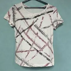 ARAMIS ホワイト ストライプ模様 Tシャツ