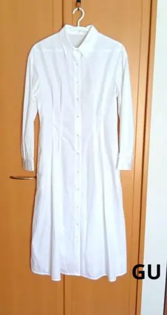 【c1475】GU ホワイト シャツワンピース 長袖