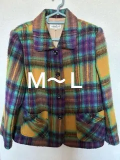 チェック柄ショートコート　フリースジャケット