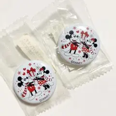 ミッキー・ミニー クリスマス缶バッジ 2個セット