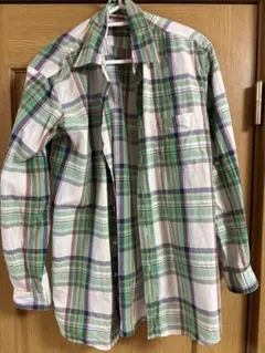 McGregor 緑と白のチェック柄 長袖シャツ L