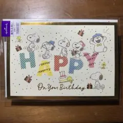 スヌーピー きょうだいとバースデー文字誕生お祝い 立体ミニカード