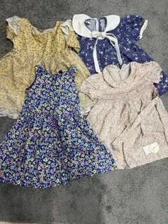 花柄 半袖ワンピース 100cm~120 4点セット　新品あり　韓国子供服