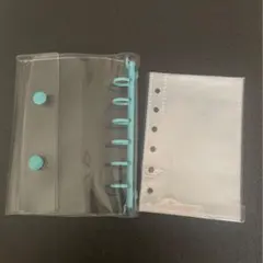 A7 クリアバインダー　パステルカラー　推し活　手帳　リフィル　ブルー