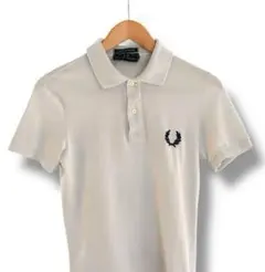 FRED PERRY フレッドペリー ポロシャツ 刺繍ロゴ 白系 S半袖