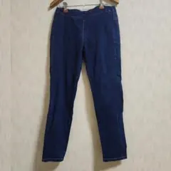 【美品】グンゼ　スキニー　レギンスデニム　パンツ　L　ウエストゴム　楽チンパンツのサムネイル