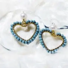 ミントチョコ　ハートのスイーツピアス　イヤリング