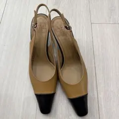 CHARLES JORDAN ベージュ ブラック サンダル51/2サイズ