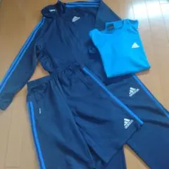 adidas ジャージセット 150 ネイビー Tシャツ付き（4点セット）