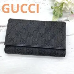 GUCCI グッチ 263114 GG柄 三つ折り財布カード入れブラック黒お札入