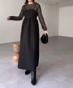 【新品】カプリシュレマージュ　エンボスキャミワンピース