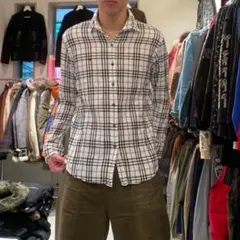 BURBERRY BLACKLABEL アーカイブ ロゴ刺繍 ノバチェックシャツ