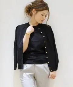 MUSE DeuxiemeClasseカーディガン ブラック 金ボタン