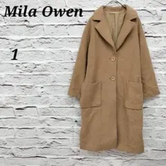ミラオーウェン 【1】 チェスターコート ロングコート 羊毛 ブラウン