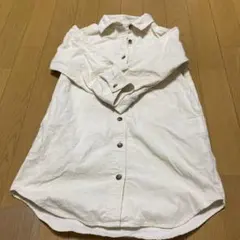 新品！GU ホワイト　コーデュロイ　ワンピース　総丈68センチ
