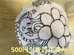 手描きベレー帽下きなりリブ付き