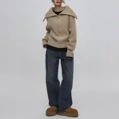 BLACKUP ワックスワイドデニムパンツ