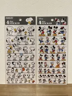 スヌーピー ミッキー 4サイズシール　ディズニー