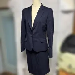 美品‼️DAKS ロロピアーナ 麻混 ネイビー セットアップ スカートスーツ