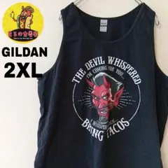 USA古着 GILDAN　タンクトップ2XL　ブラック　バイカーのサムネイル