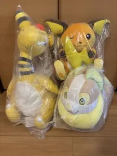 ポケットモンスター　ワンパチ　ライチュウ　デンリュウ　ぬいぐるみ