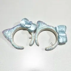 USJ ユニバ キティちゃん スパンコール 水色 カチューシャ 2つセット