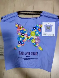 Ball & Chain 蝶の刺繍 エコバッグ　Mサイズ