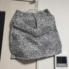 レオパード柄タイトスカート ホワイト/ブラック