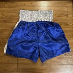 MUAYTHAI ショートパンツ Lサイズ 青/シルバー　ムエタイ