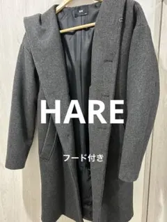 HARE ビッグフードコート メンズコート グレー S