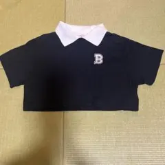 WEGO ウィゴー 黒シャツ Fサイズ 半袖襟付きTシャツ