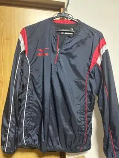 Mizuno 野球ウェア　スポーツ　ネイビー　レッド ジャケット Lメンズ
